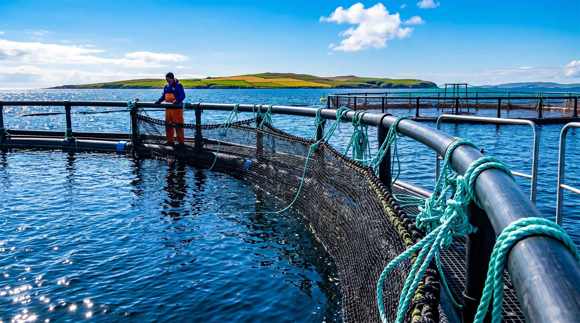 Fish net pens