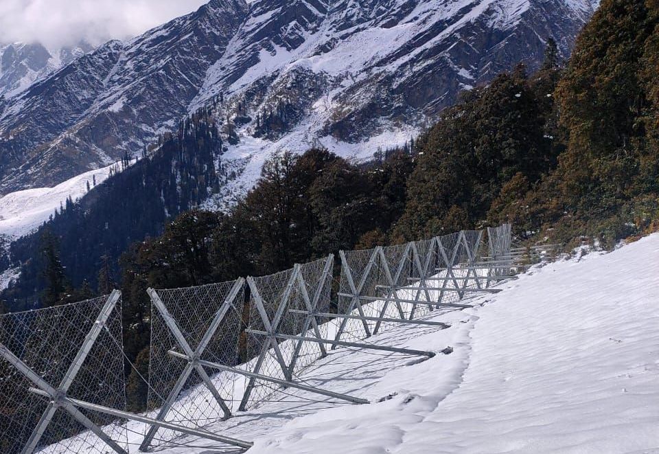 Figure 6-Multiple lines of Snow ErdoX lines installed (view from upslope)