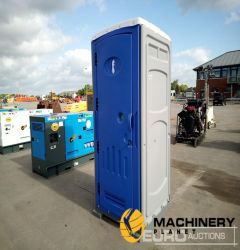 Unused Construction Site Toilet, Fresh Water Flush, Sink, Mirror, Soap Dispenser, Discharge Valve  Containers  140305321