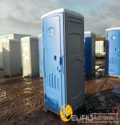 Unused Construction Site Toilet, Fresh Water Flush, Sink, Mirror, Soap Dispenser, Discharge Valve  Containers  100286505