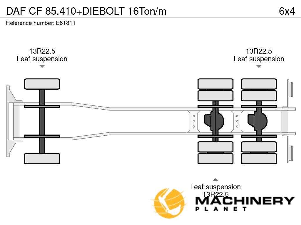 DAF CF 85.410+DIEBOLT 16Ton/m 2010 E61811 image