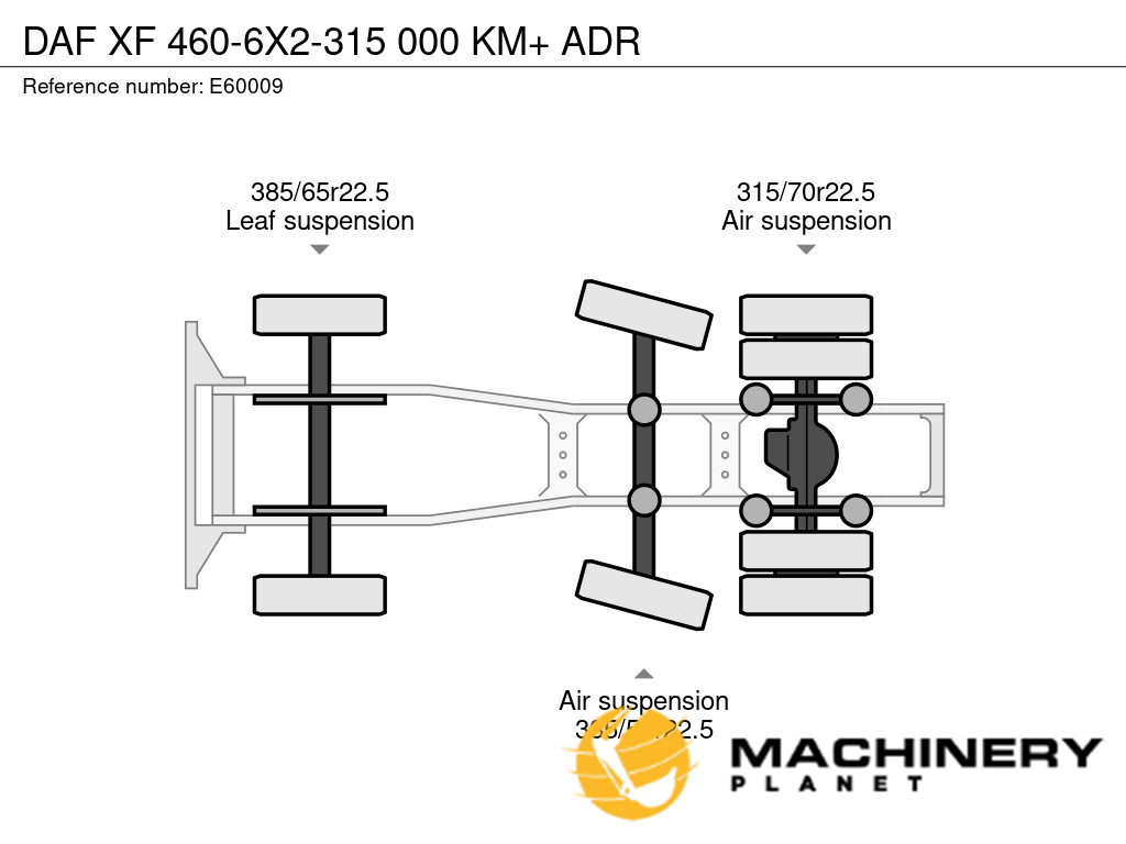 DAF XF 460-6X2-315 000 KM+ ADR 2016 E60009 image