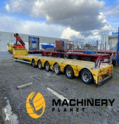 DOLL 6 Achs Satteltieflader, 5 x gelenkt mit Kran low bed semi-trailer