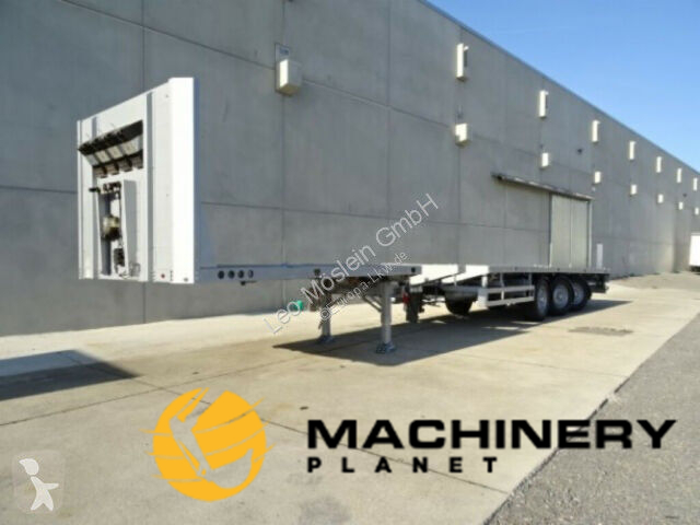 MEUSBURGER 3 Achs Tele- Auflieger, 7,40 m ausziehbar, gele platform trailer image