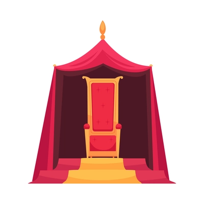 Empty royal throne flat cartoon vector illustration