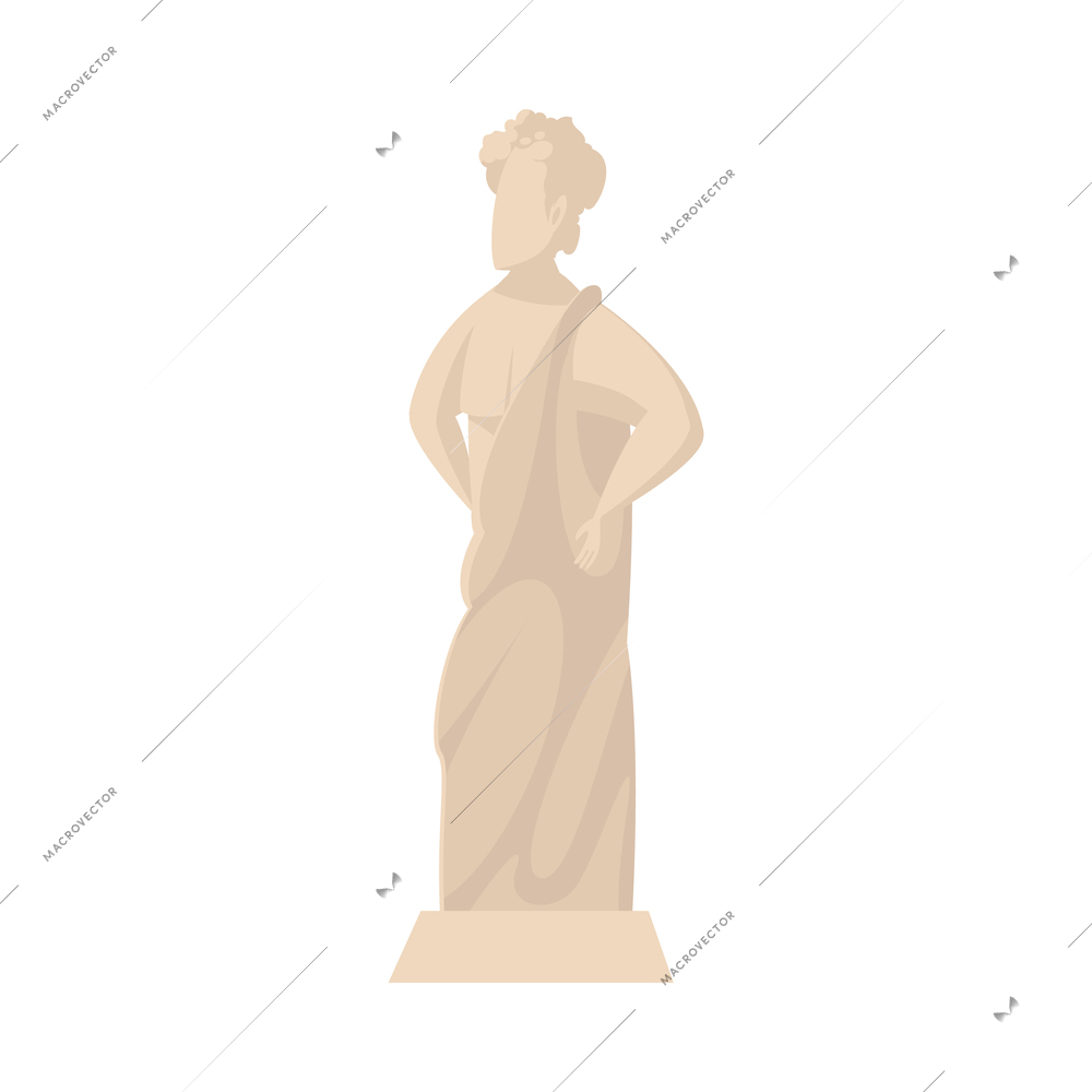 Ancient medieval stone statue cartoon vector illustration