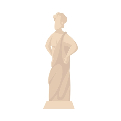 Ancient medieval stone statue cartoon vector illustration