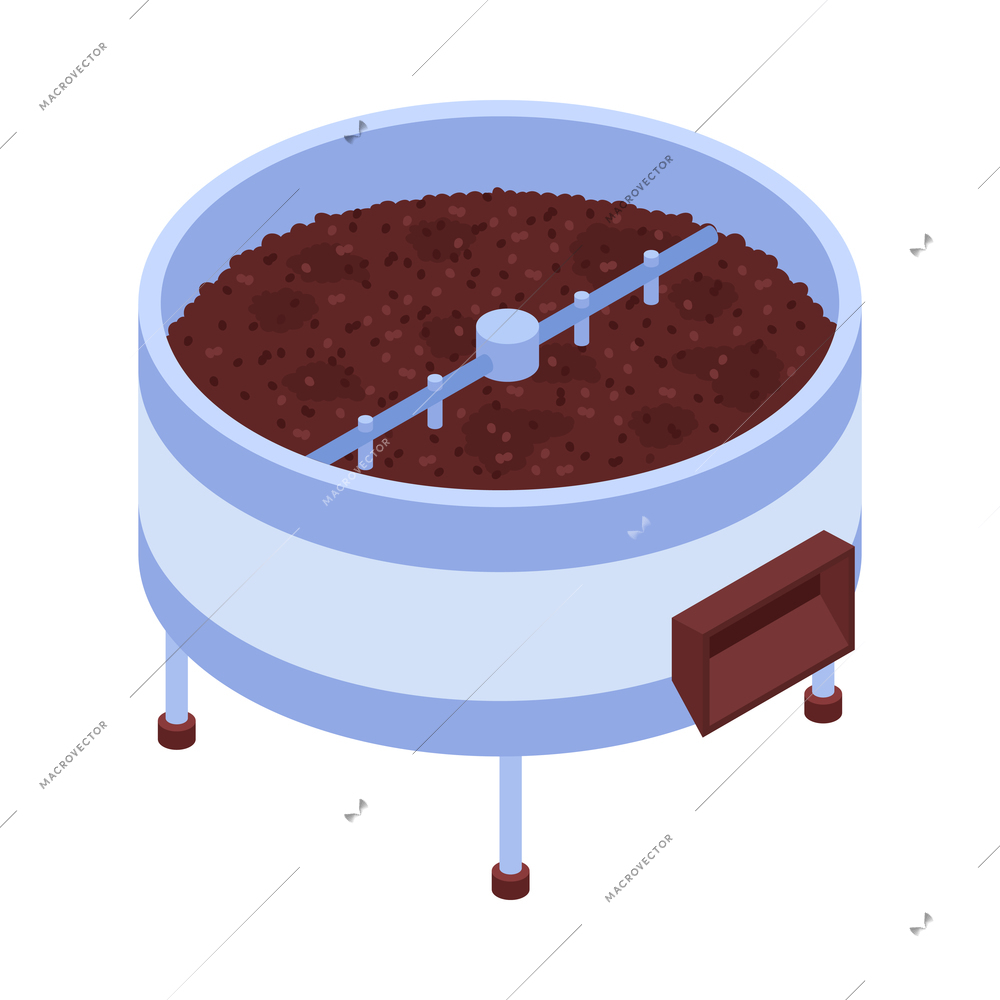 Coffee production process special factory machinery isometric icon 3d vector illustration