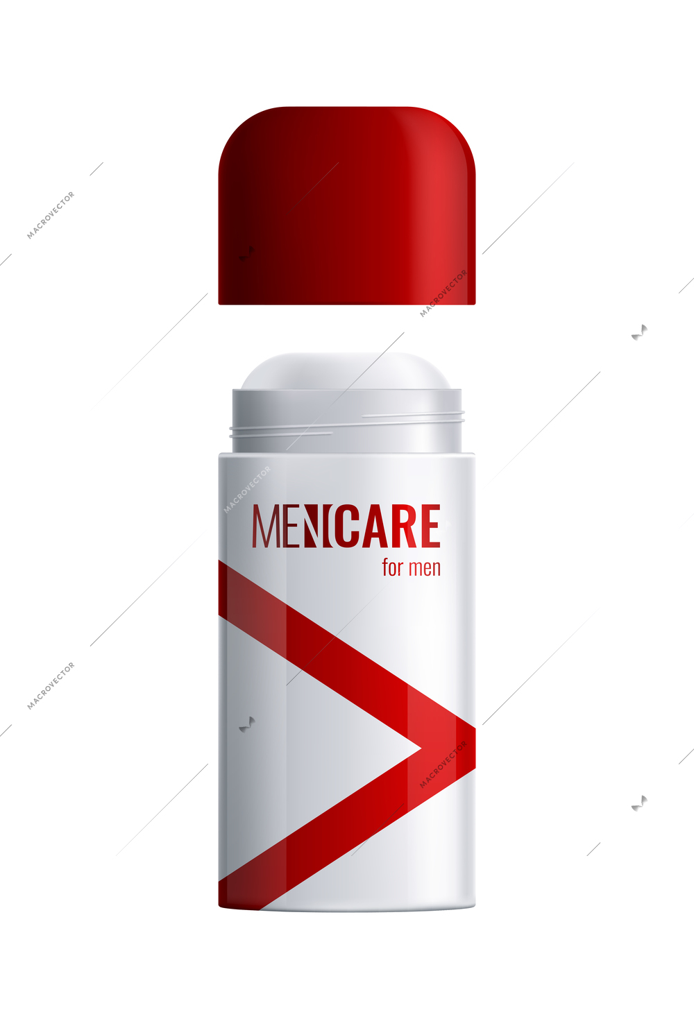 Realistic deodorant stick cosmetic product for men mockup vector illustration