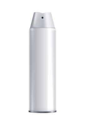 Blank deodorant spray bottle mockup realistic vector illustration