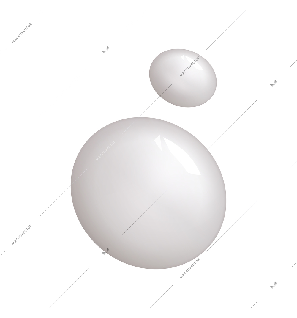 Cosmetic cream smears drops on white background realistic isolated vector illustration