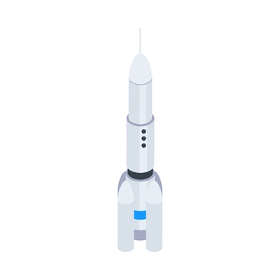 Space rocket isometric icon on white background 3d vector illustration