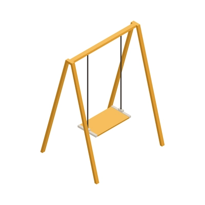 Outdoor isometric swing on white background 3d vector illustration