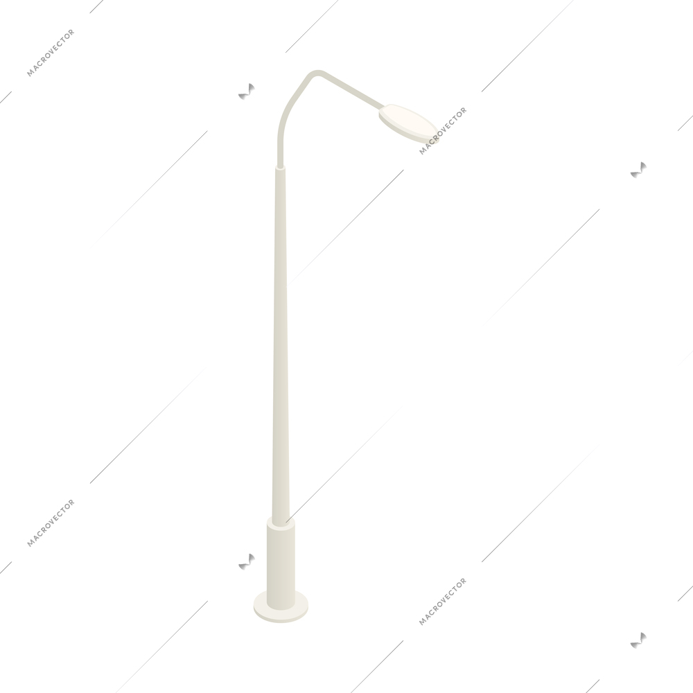 White lamppost isometric icon 3d vector illustration