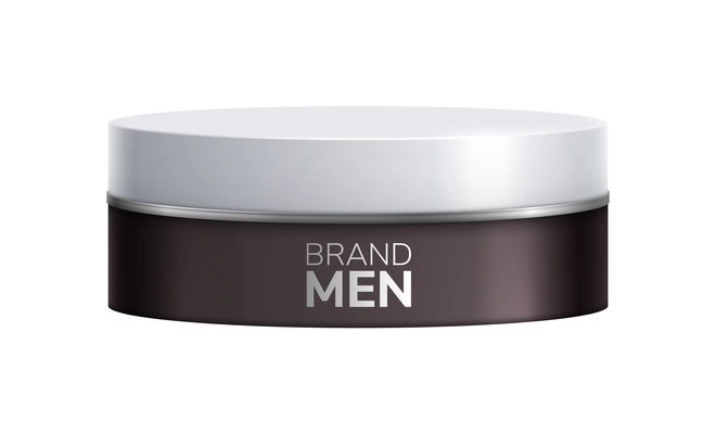Realistic jar of facial or body cream for men vector illustration