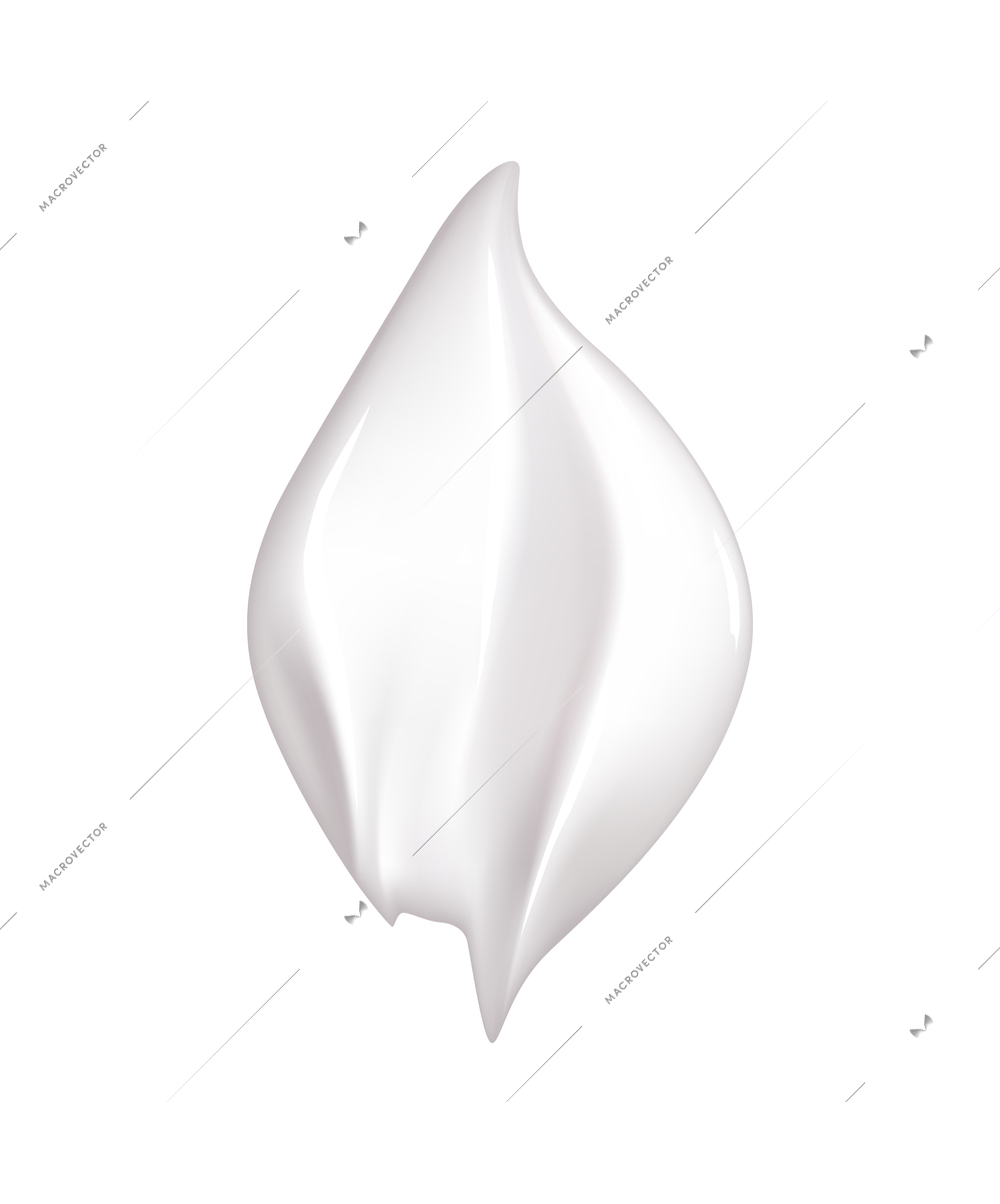 Realistic cosmetic cream smear on white background vector illustration