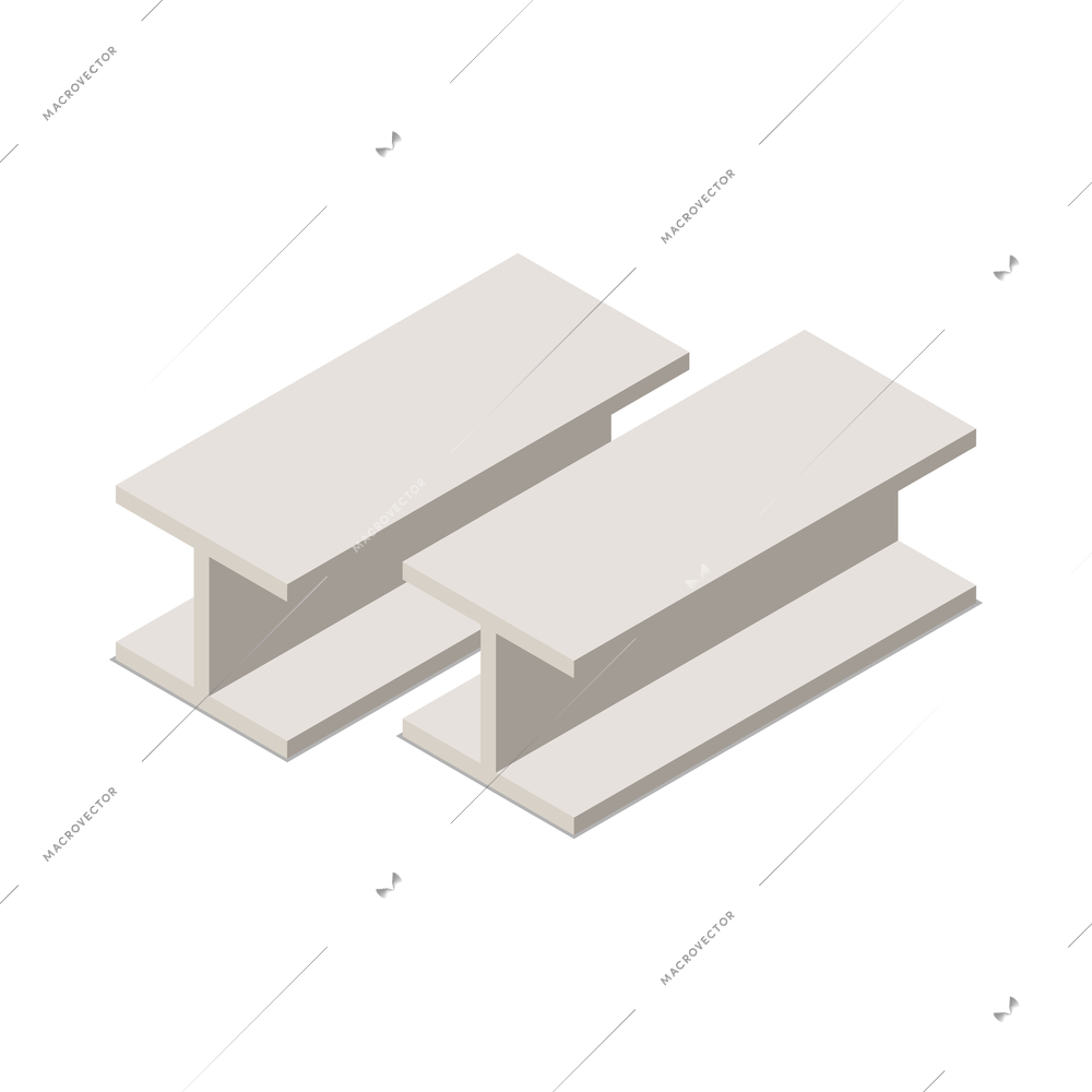 Isometric metal industry icon with two complete items 3d vector illustration