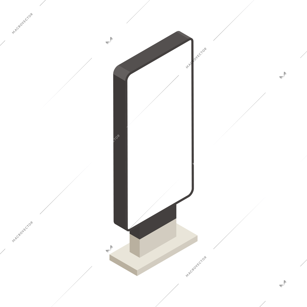 Isometric blank outdoor advertising panel 3d vector illustration