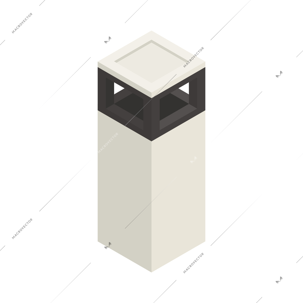 Isometric rubbish bin city constructor element 3d vector illustration