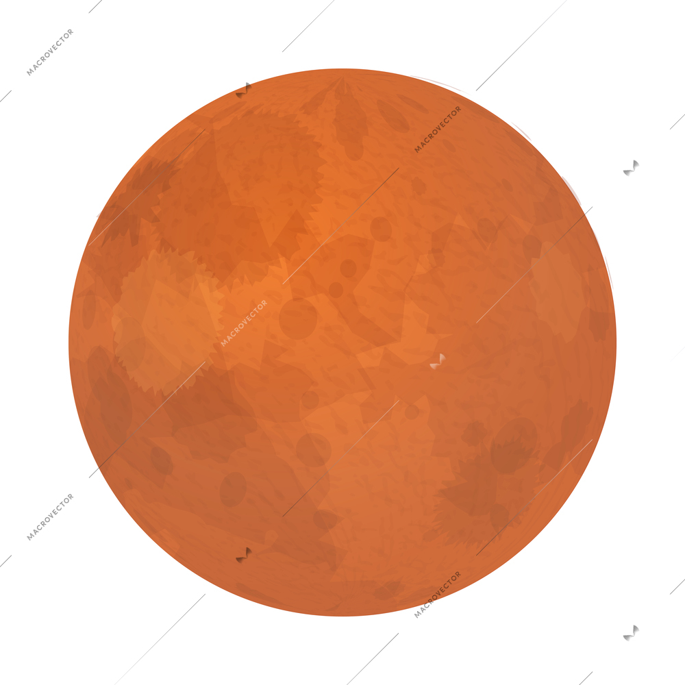 Mars planet isometric icon on white background 3d vector illustration