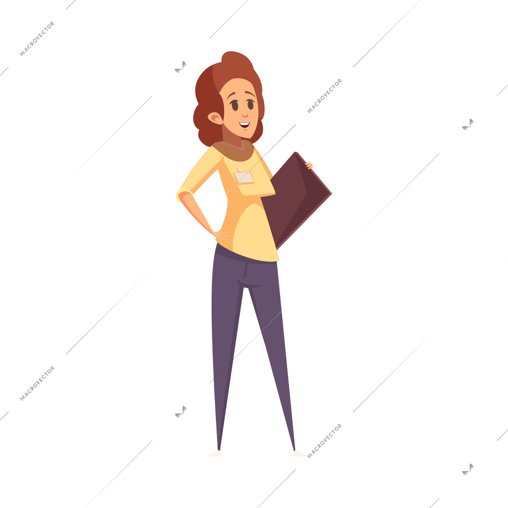 Cartoon female school teacher vector illustration