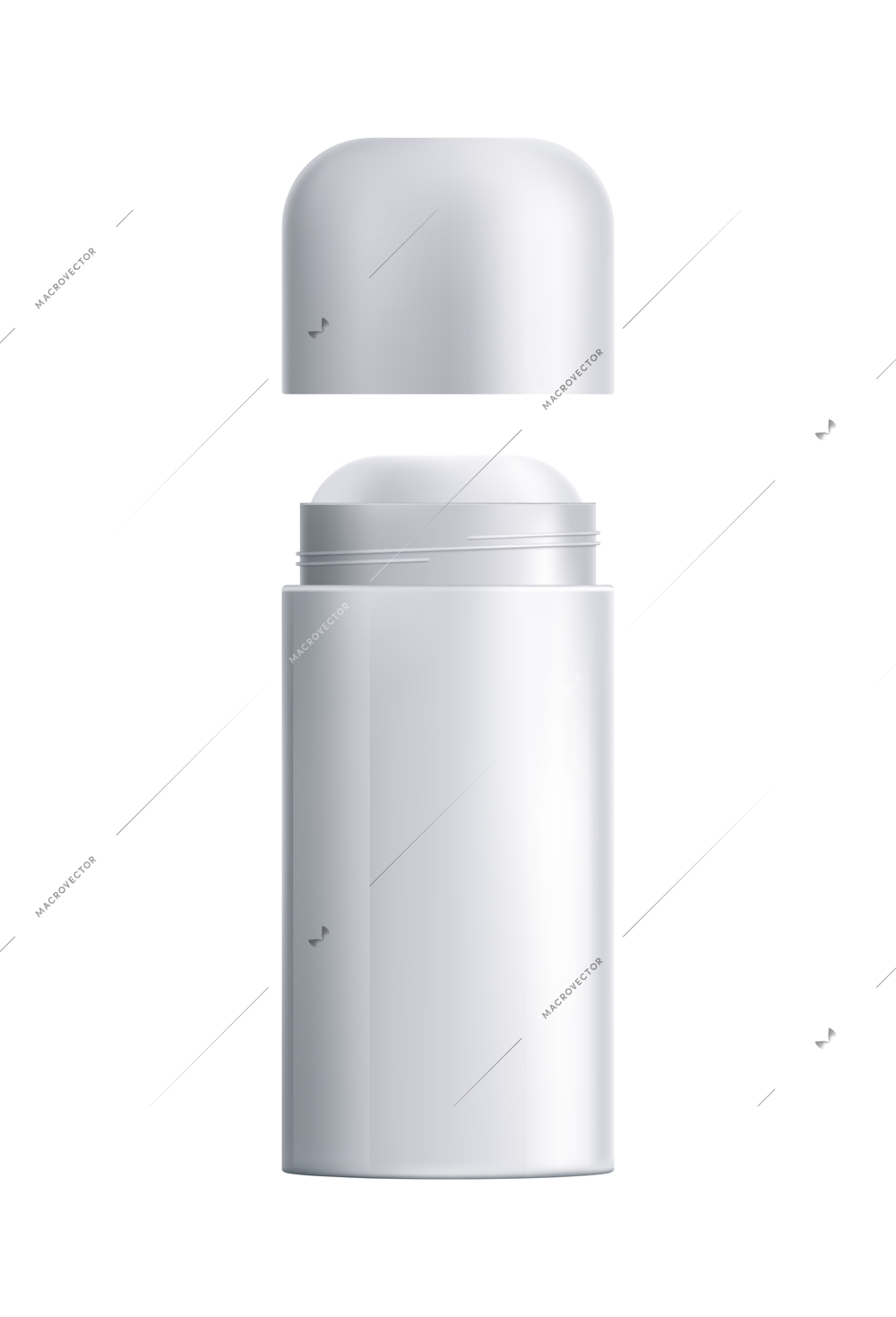 Deodorant stick with cap blank cosmetic packaging mockup realistic vector illustration