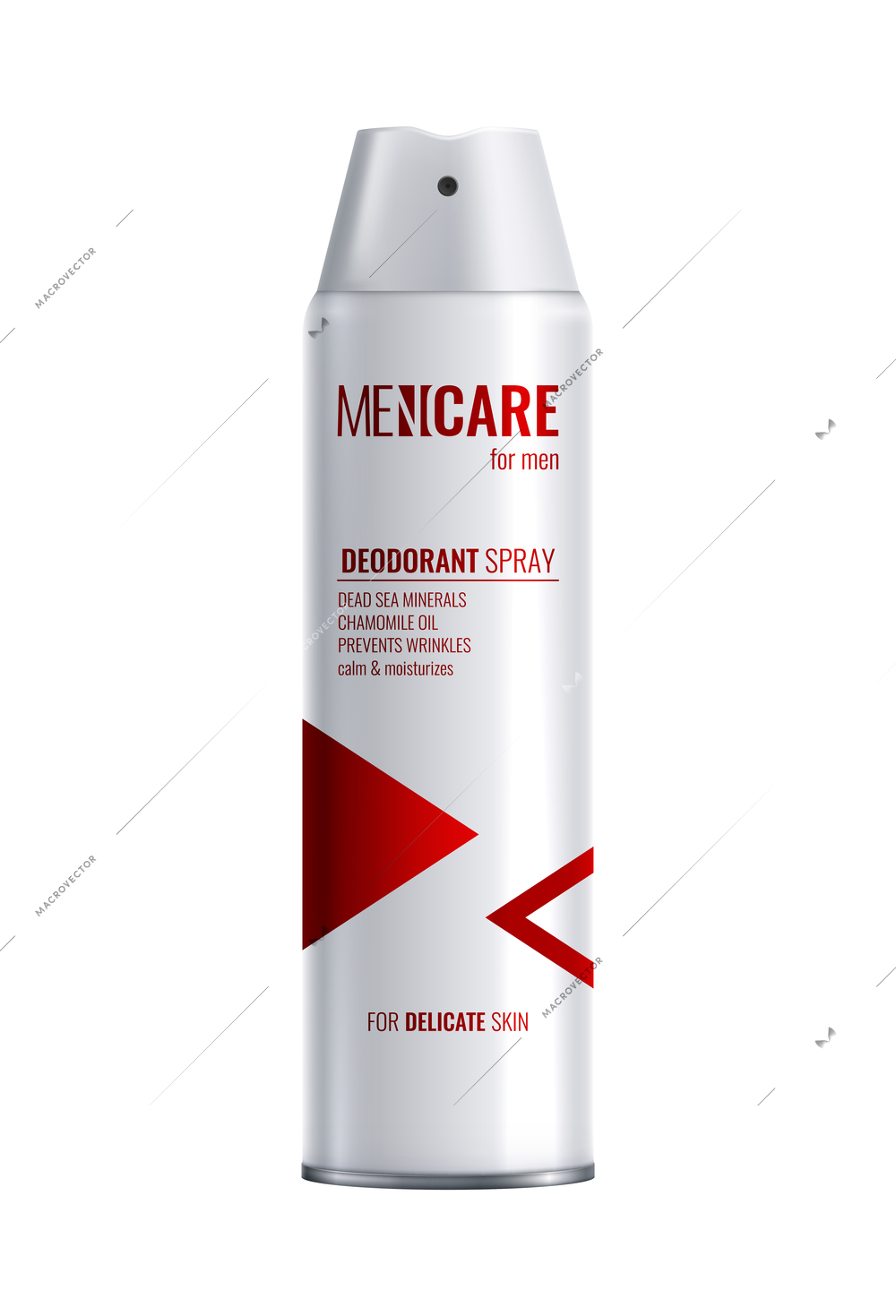 Realistic deodorant spray bottle for men vector illustration