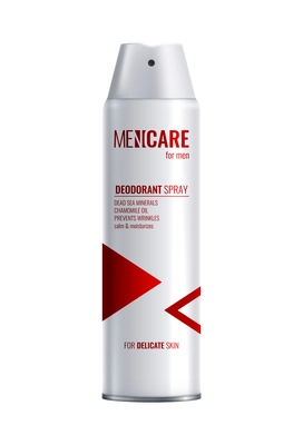 Realistic deodorant spray bottle for men vector illustration