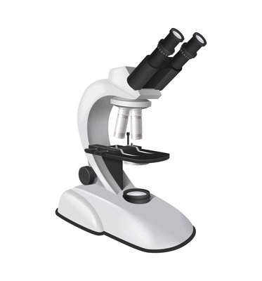 Professional microscope in realistic style on white background vector illustration