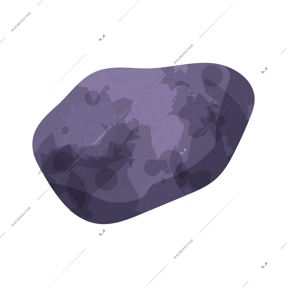 Space asteroid isometric icon on white background 3d vector illustration