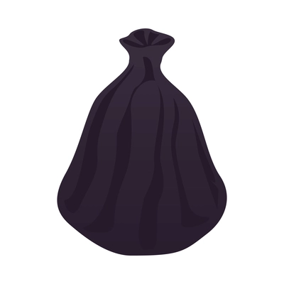 Black garbage bag isometric icon on white background 3d vector illustration