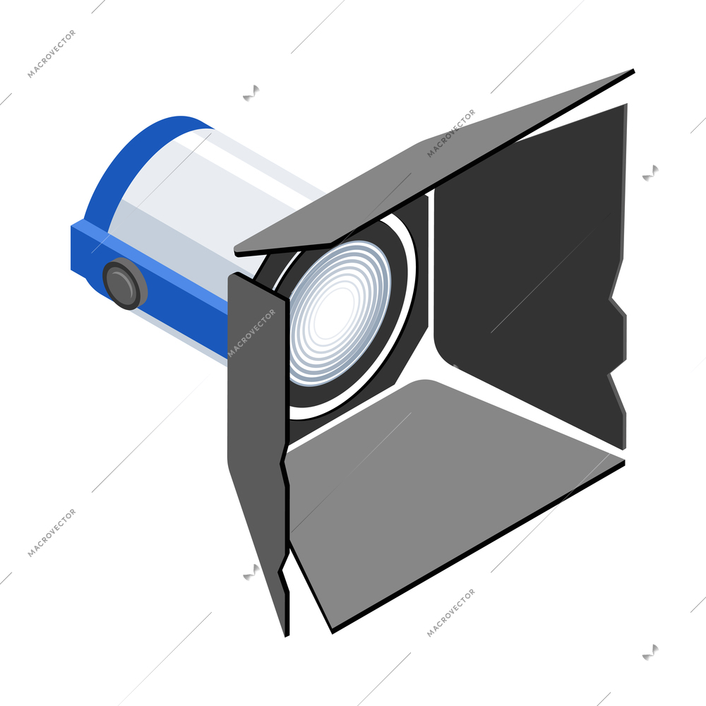 Isometric color spotlight icon on white background 3d vector illustration