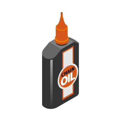 Bottle of oil for bicycle chain isometric icon 3d vector illustration