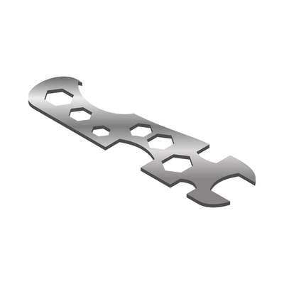 Bike repair wrench isometric icon 3d vector illustration