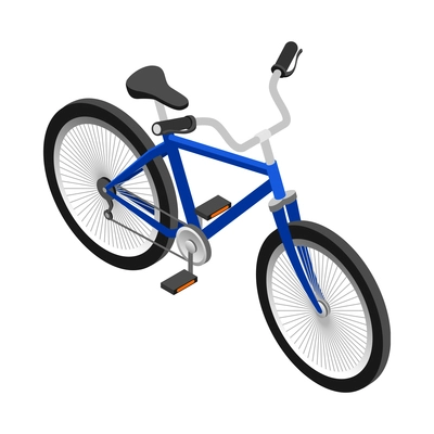 Blue bike isometric icon eco city transport 3d vector illustration