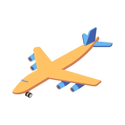 Plane isometric colored icon on white background 3d vector illustration