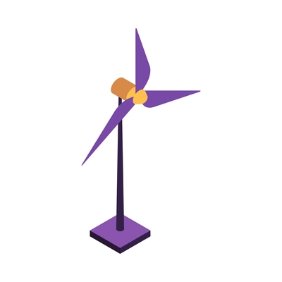 Isometric neon wind turbine icon 3d vector illustration