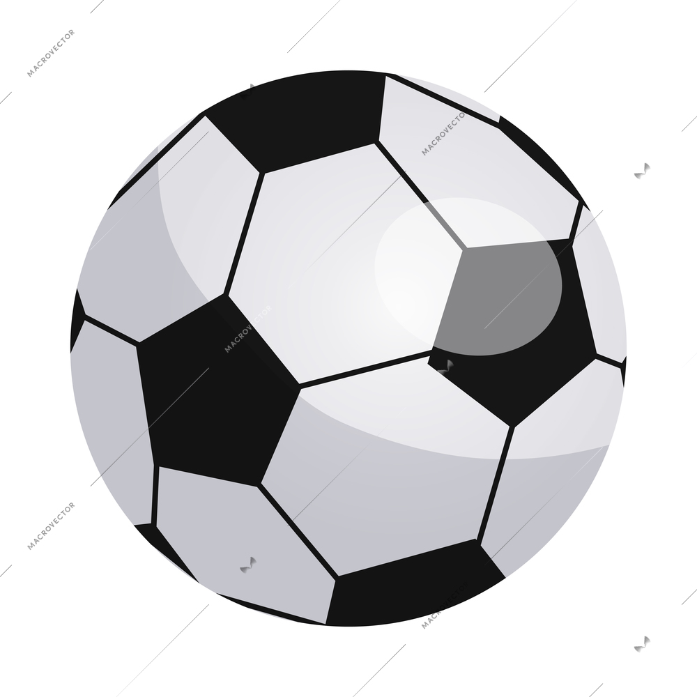 Flat football ball on blank background vector illustration