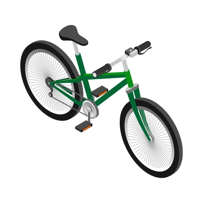 Isometric green bicycle icon 3d vector illustration