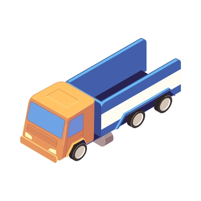 Delivery logistics icon with 3d truck on white background isometric vector illustration