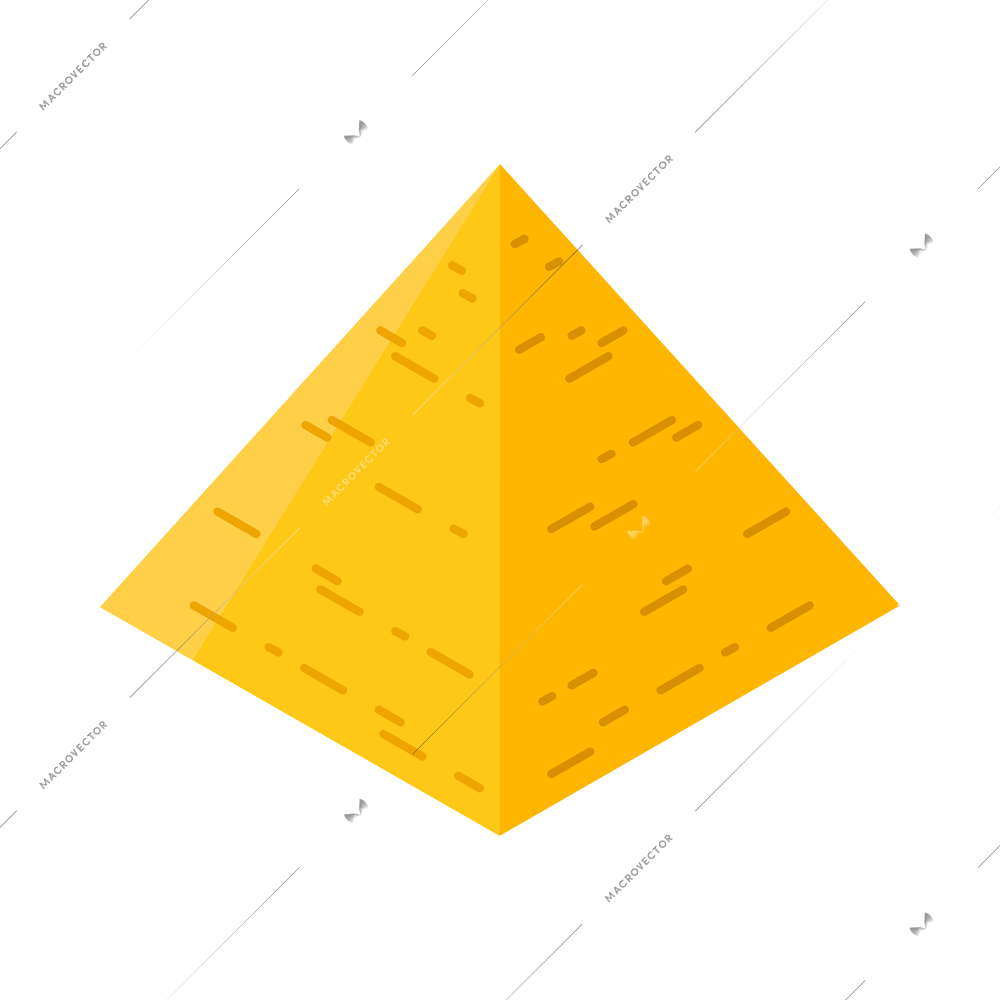 Isometric egyptian pyramid on white background 3d vector illustration