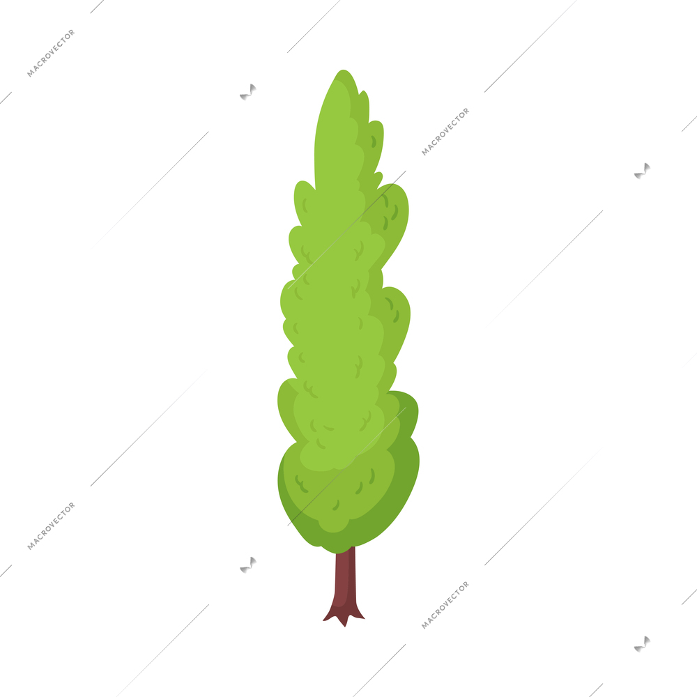 Isometric green tree on white background 3d vector illustration