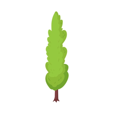 Isometric green tree on white background 3d vector illustration