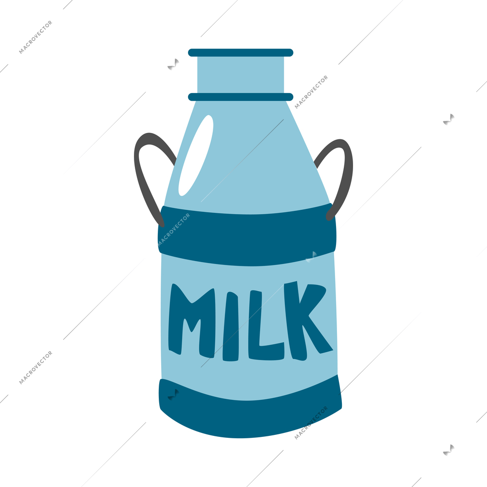 Milk can in flat style on white background vector illustration