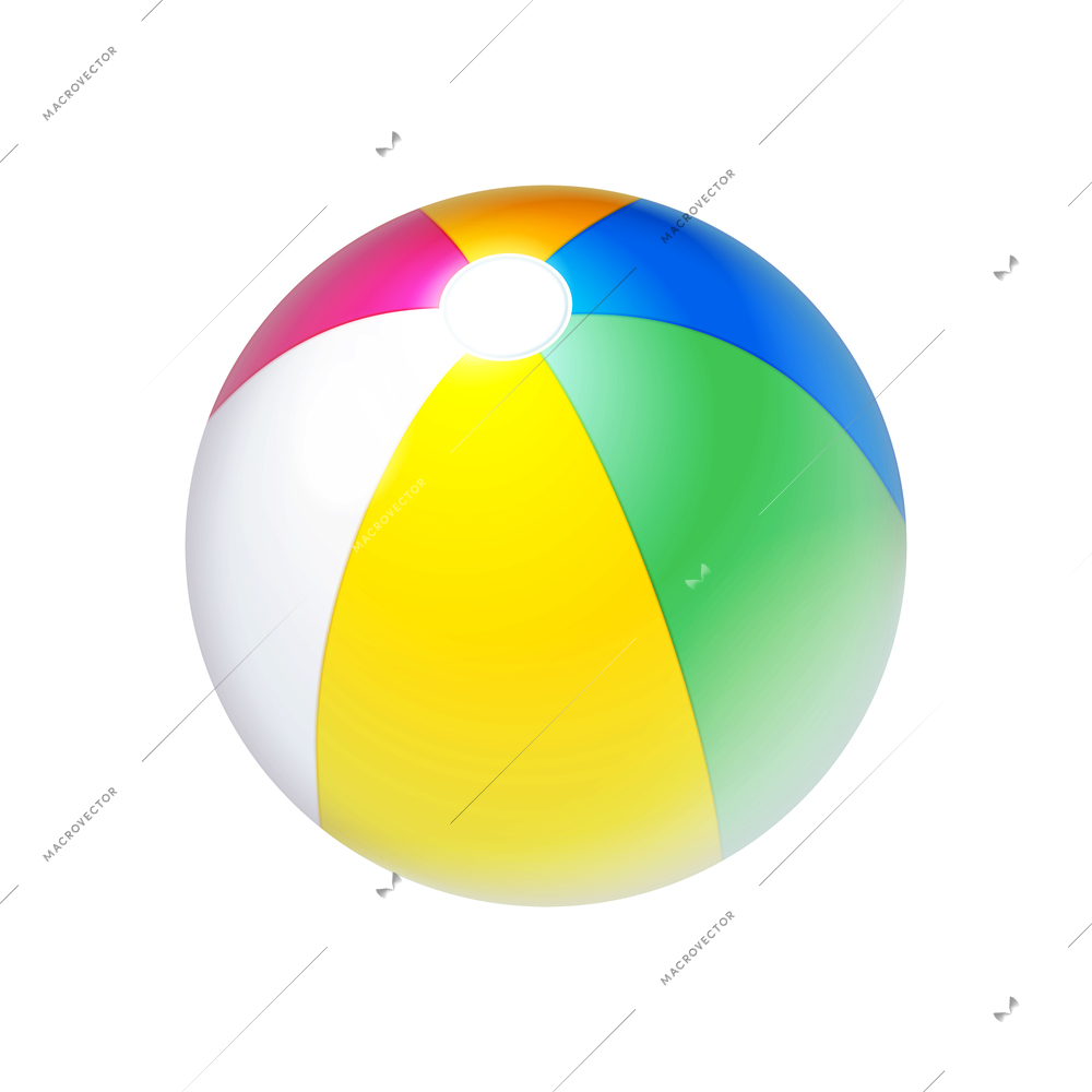 Colorful inflatable ball for swimming pool realistic vector illustration