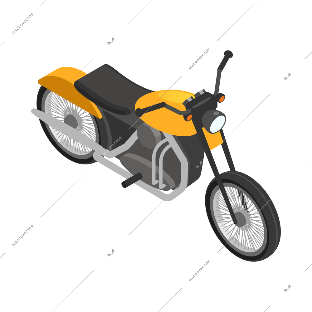 Modern motorcycle isometric icon 3d vector illustration