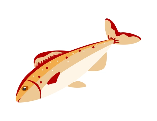 Isometric salmon fish on white background 3d vector illustration