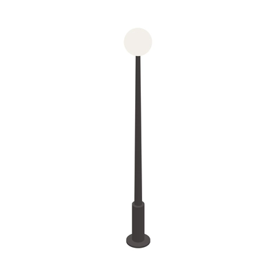 Isometric lamppost with round lamp icon 3d vector illustration