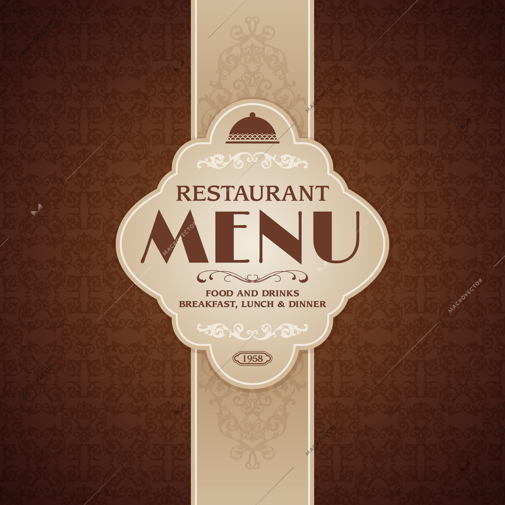 Restaurant cafe menu brochure template with cooking elements vector illustration