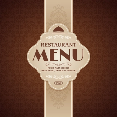 Restaurant cafe menu brochure template with cooking elements vector illustration